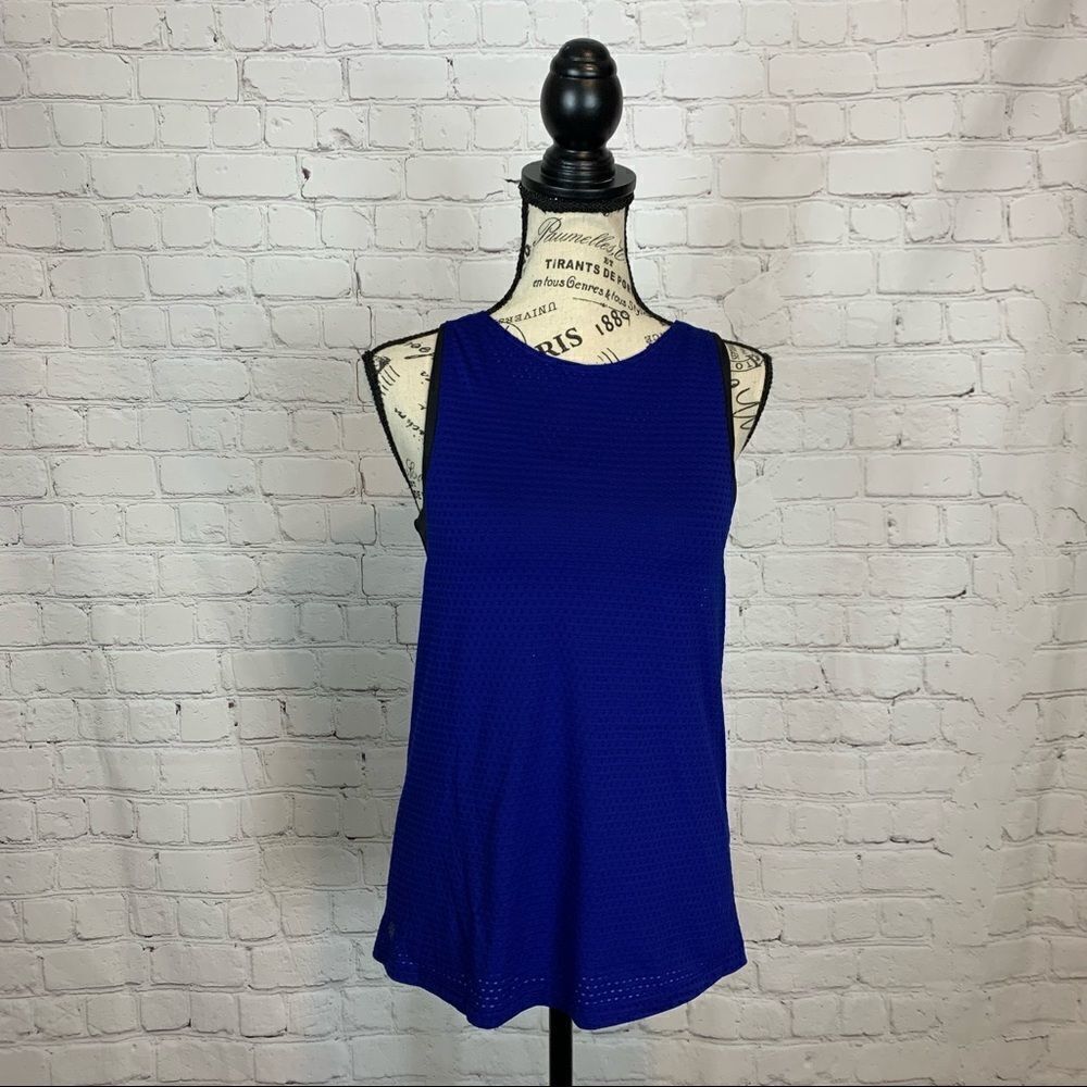 ATHLETA Sculptek Rep Support tank- Blue/black; STYLE: 158109. Size XS